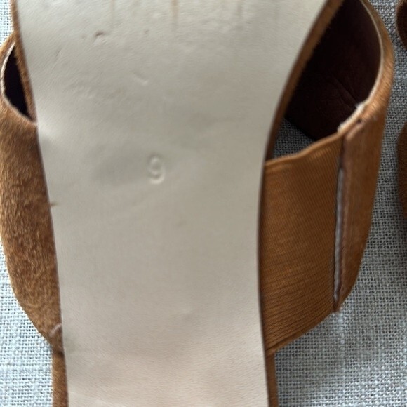 Catherine Malandrino Roxie Suede crisscross Block-Heel Mule Sandals Size 9 - Picture 7 of 9